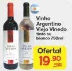 Vinho Argentino Viejo Vinedo Tinto Ou Branco 750ml Oferta Na