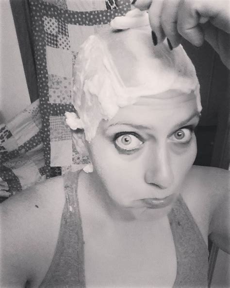 Pin On Bald Women Covered In Shaving Cream 1