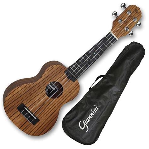 Ukulel Soprano Profissional Giannini Guk Zw Zebra Wood Bag Capa