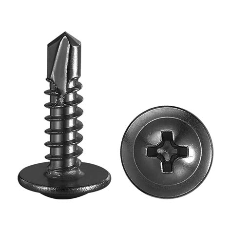 Plain Black Coating Cross Recessed Pan Head Washer Drilling Screws