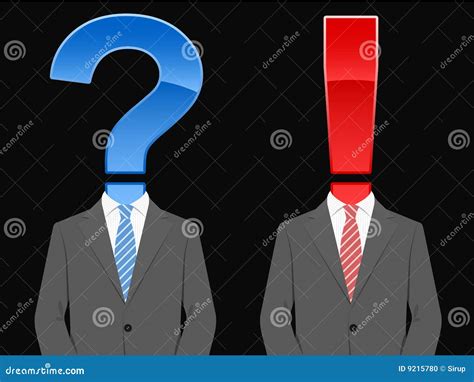 Business Suit With Question And Exclamation Mark Stock Vector