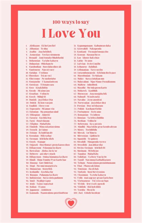 100 Ways To Say I Love You