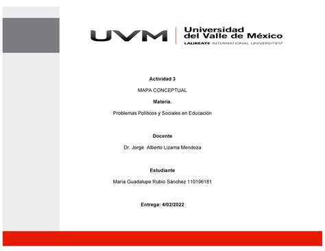 MGRS 3 TRBAJO Actividad 3 MAPA CONCEPTUAL Materia Problemas