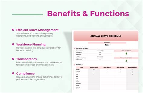 Annual Leave Schedule Template in Excel, Google Sheets - Download | Template.net