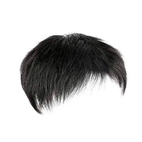 Natural Black Short Men's Hair Topper Wig - Real Human Hair Toupee for ...