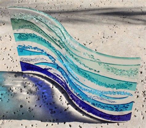 Fused Glass Art Rolling Waves 24x 18 Large Glass Etsy Fused Glass Art Fused Glass Fused