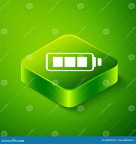 Ic Ne De Niveau De Charge De Batterie Isom Trique Isol E Sur Fond Vert