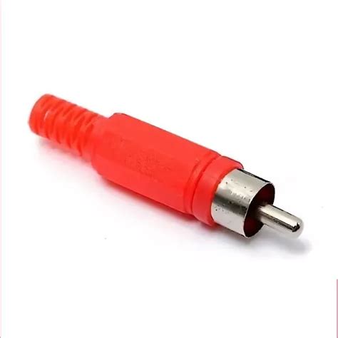 Conector Ficha Rca Macho Plastico Rojo Para Soldar Unid En Venta En