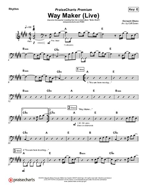 Way Maker Choral Anthem SATB Sheet Music PDF Leeland Arr Cliff