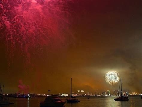 Free picture: fireworks, San Diego, bay, fourth, July, sky, night