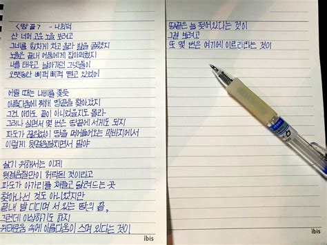 Cursive Korean Handwriting