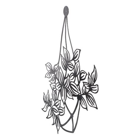 Wrought Iron Silhouette Flowers Decor Metal Wall Art Metal Flower Wall