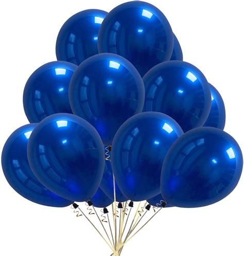 50 PCS Chrome Royal Blue Balloons 10 Inch Double Layered Chrome