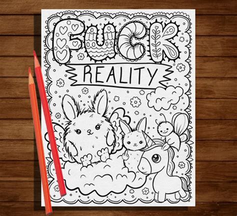 Sweary Coloring Book Calm The Fuck Down Sweary Coloring Book Etsy