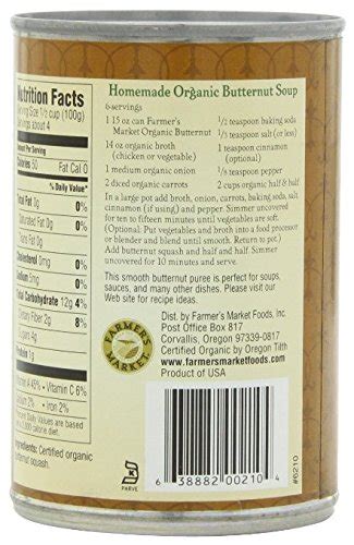 Farmer S Market Organic Canned Butternut Squash Puree 15 Ounce Pack Of 2 Pricepulse