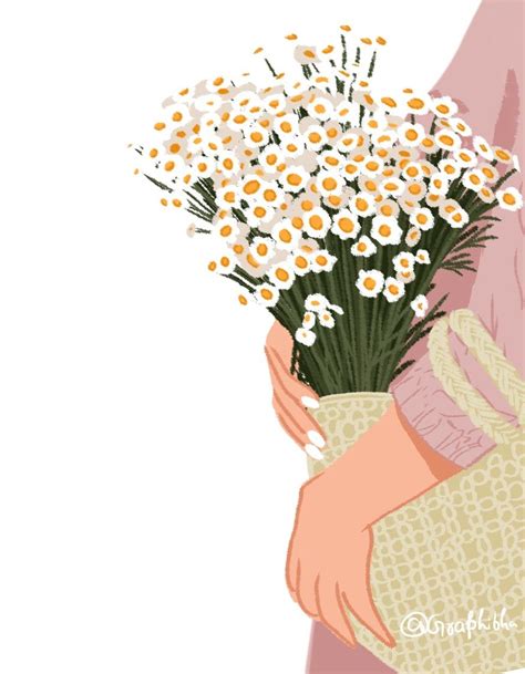 Women Holding Daisy Flower In Her Hand Bag Daisy Flower Drawing Daisy