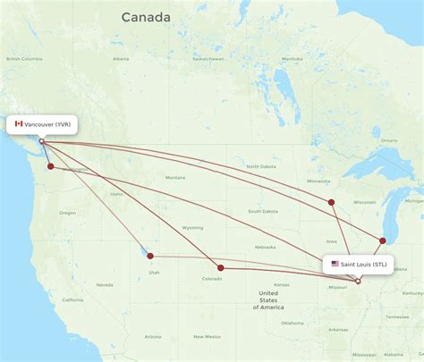 All Flight Routes From Vancouver To Saint Louis Yvr To Stl Flight Routes