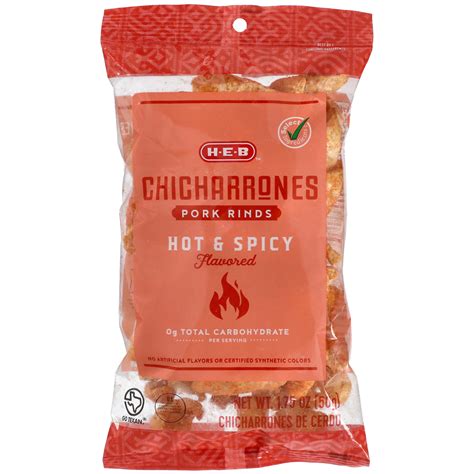 H E B Hot And Spicy Chicharrones Pork Rinds Shop Chips At H E B