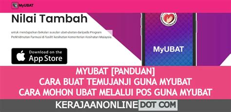 Aplikasi Myubat Cara Ambil Ubat Melalui Temujanji Dan Pos Oleh Kkm