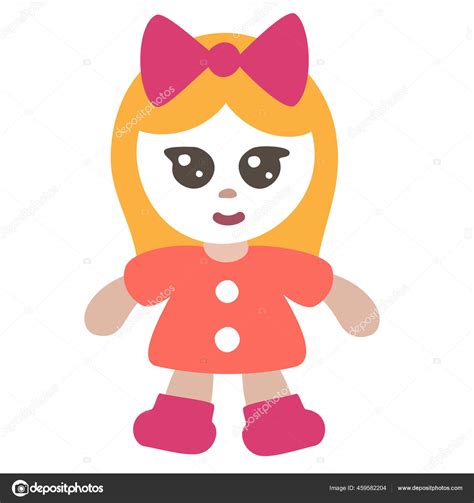 Doll Toy Girl Icon Flat Style Stock Vector By ©iconfinder 459582204