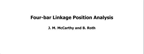 Four-bar Linkage Analysis Notes | Mechanical Design 101