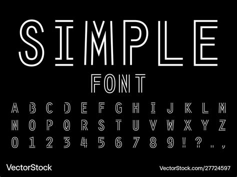 Stylish Minimalist English Alphabet Font For Your Vector Image