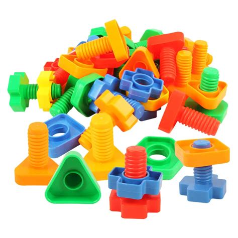 40Pcs/Set Screw shape matching toys assembled toy educational puzzle toys-in Model Building Kits ...