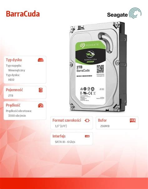 Dysk Twardy HDD SEAGATE BarraCuda ST2000DM008 3 5 2 TB SATA III