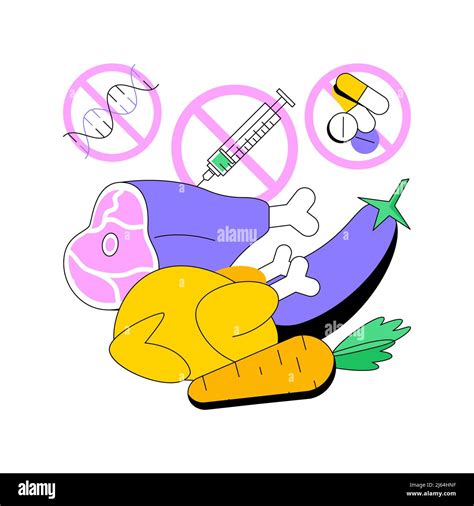 Free From Antibiotics Hormones Gmo Foods Abstract Concept Vector