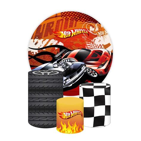 Kit Painel Redondo Capas P Cilindro Hot Wheels Tecido Cenario Personalizados Capa De