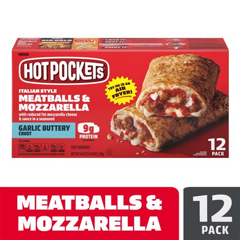 Hot Pockets Meatballs And Mozzarella With Garlic Buttery Seasoned Crust