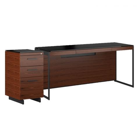 Bdi Sequel 20 6101 Desk And Cabinet Chocolate Walnutblack At