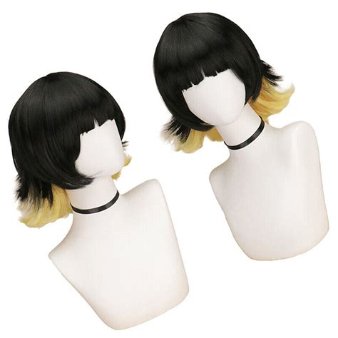 Blue Lock Bachira Meguru Cosplay Wig Black Yellow Short Hair Halloween