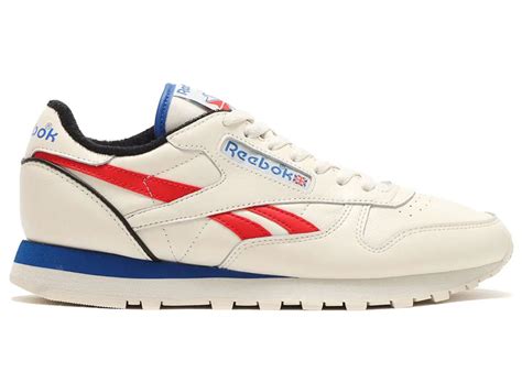 Men S Reebok Classic Leather 1983 Vintage Blue Red Sneakers In White Core Black Vector Blue In