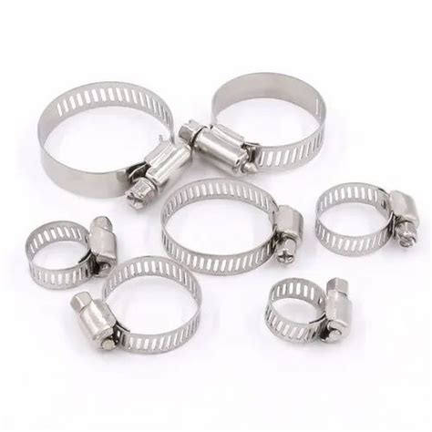 SILVER ADJUSTABLE TC WORM GEAR HOSE CLAMPS Material Grade Stainless