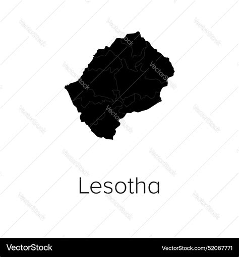 Lesotho Map Silhouette Outline Travel Royalty Free Vector