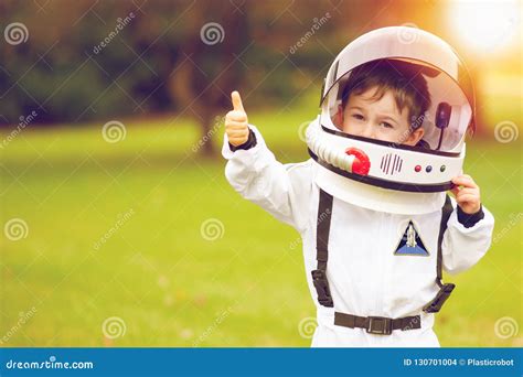 Cute Little Boy Playing Astronaut Stock Photo Image Of Adorable