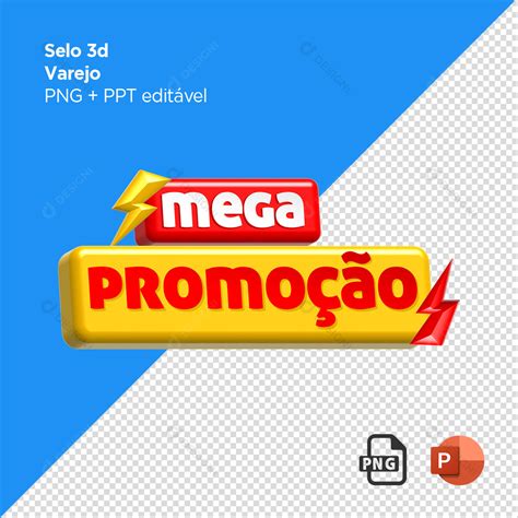 Selo 3d Mega Promoção Png Ppt Editável [download] Designi