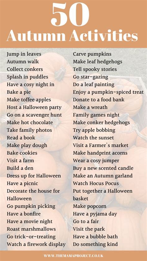 50 autumn activities – Artofit