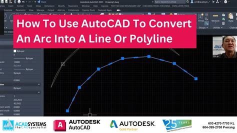 How To Use Autocad To Convert An Arc Into A Line Or Polyline Youtube