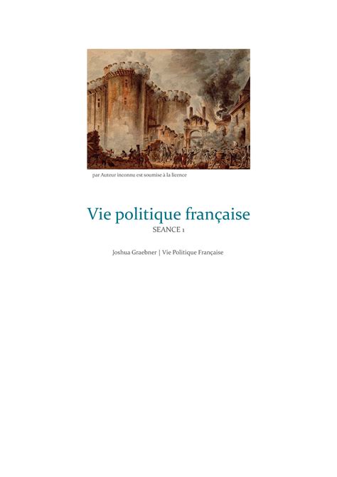 VPF Seance 1 Notes de cours 1 Vie politique française SEANCE 1