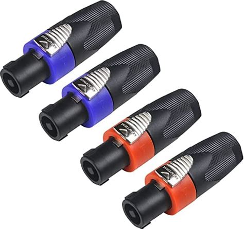 RODZ NL4FC Speakon Cable Amplifier Male Connector 4 Pcs Audio Speaker