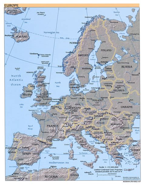 Europe physical map - Full size | Gifex