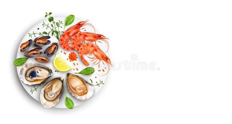 Seafood Plate Composition Stock Illustrations 2 679 Seafood Plate