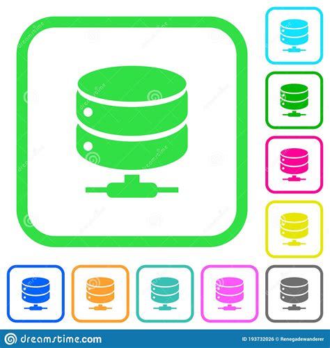 Iconos Planos De Colores Vivos En La Base De Datos De Red Stock De