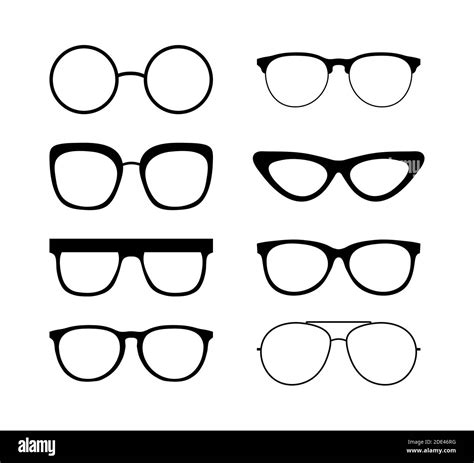 Colored Sunglass Frame Set Isolated On White Background Vector Illustration Stock Vector Image