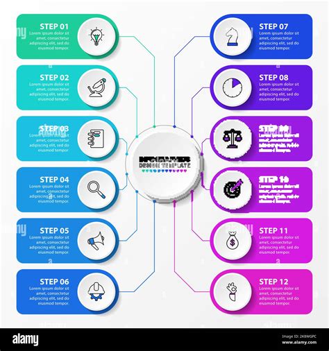 Infographic Design Template Creative Concept With 12 Steps Can Be Used For Workflow Layout