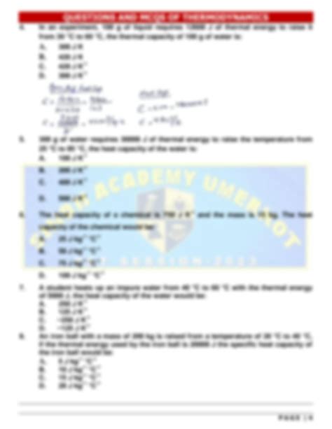 Solution Thermodynamics Mcqs And Questions Studypool