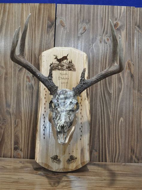 Deer Hunting European Mount Plaque Hunting Deer Skull Etsy Deer