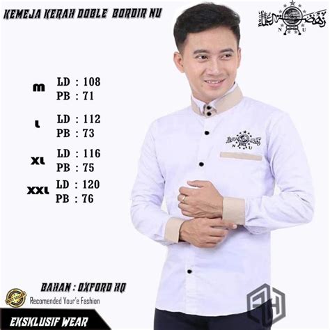 Jual Kemeja Koko Muslim NU Lengan Panjang Pria Dewasa Baju Santri Dobel